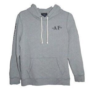 ABERCROMBIE & FITCH gray fleece lined pullover hoodie ADULT XS